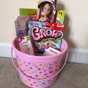 Girls Barbie Easter Basket Lot with Toys & More!